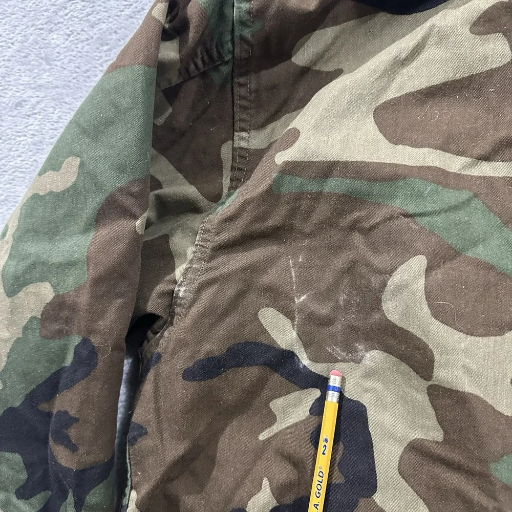 US Army Military USA Full Zip Bomber Jacket Men Medium Camo Green